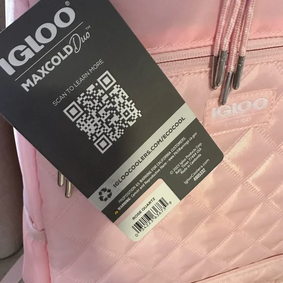 Igloo Pink Quilted Cooler Backpack - Picture 5 of 11